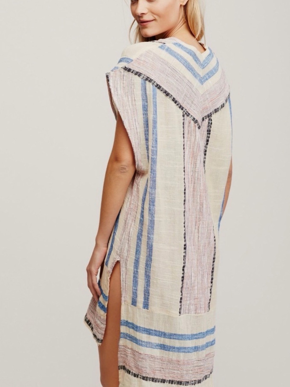 We The Free Striped Sheer Swim Coverup in Cream, Blue, Pink